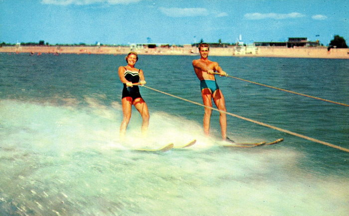 Lake St. Clair Metropark (Metro Beach, Metropolitan Beach) - Vintage Postcard (newer photo)